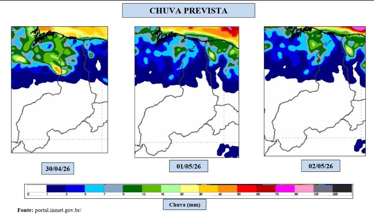 🌧️ Previsão do tempo aponta chuvas intensas no Norte e Centro-Norte do Piauí até o início de maio