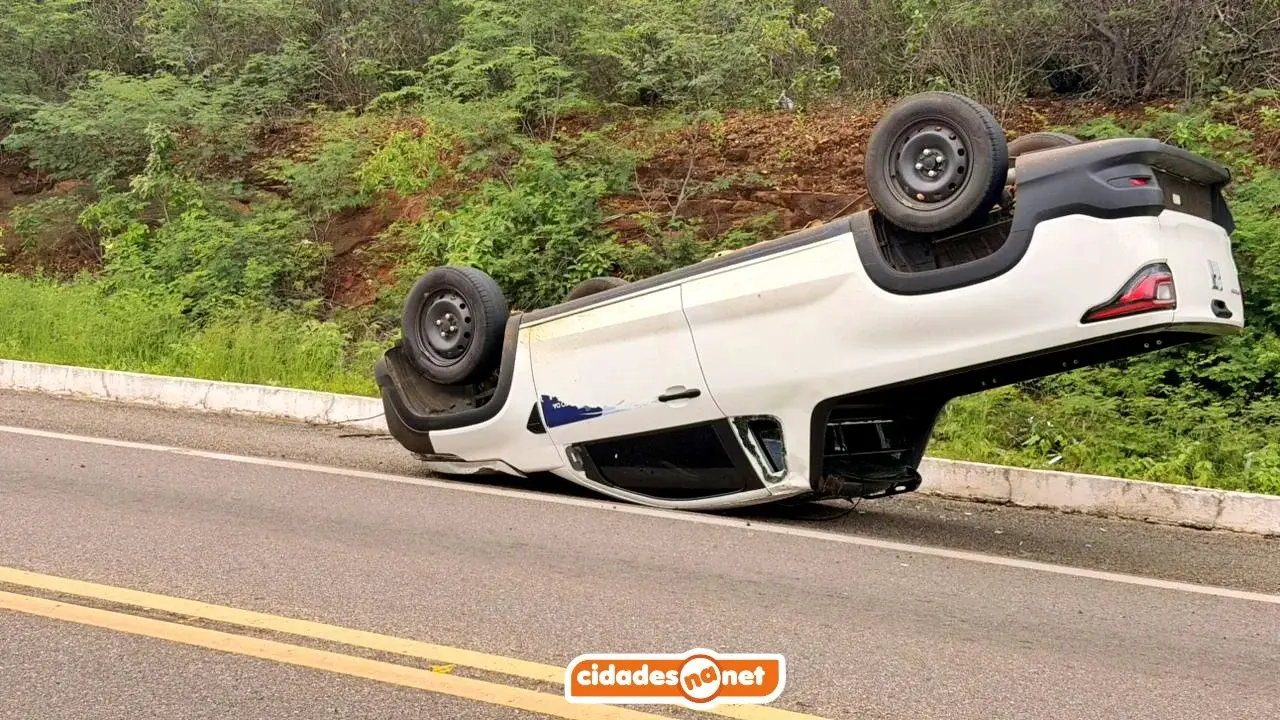 Ultrapassagem perigosa provoca capotamento na BR-407 em Jaicós: motorista escapa por milagre e caso chama atenção na região