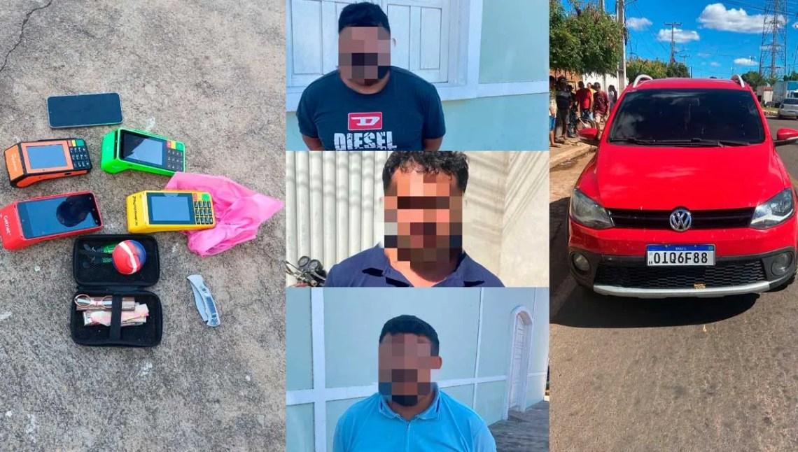 Três suspeitos de aplicar golpes em agência da Caixa são presos no Sul do Piauí