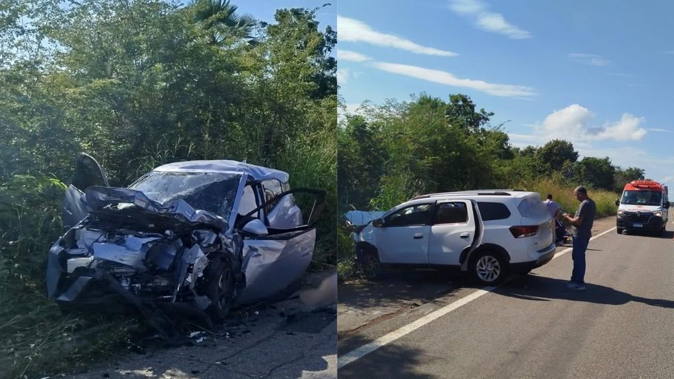 Colisão frontal entre dois carros deixa feridos na BR-343, no litoral do Piauí