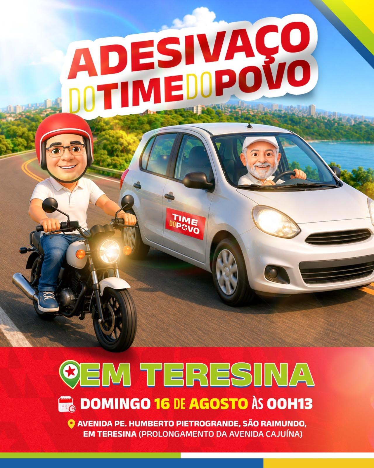 Rafael Fonteles inicia campanha à reeleição com adesivaço do Time do Povo em Teresina