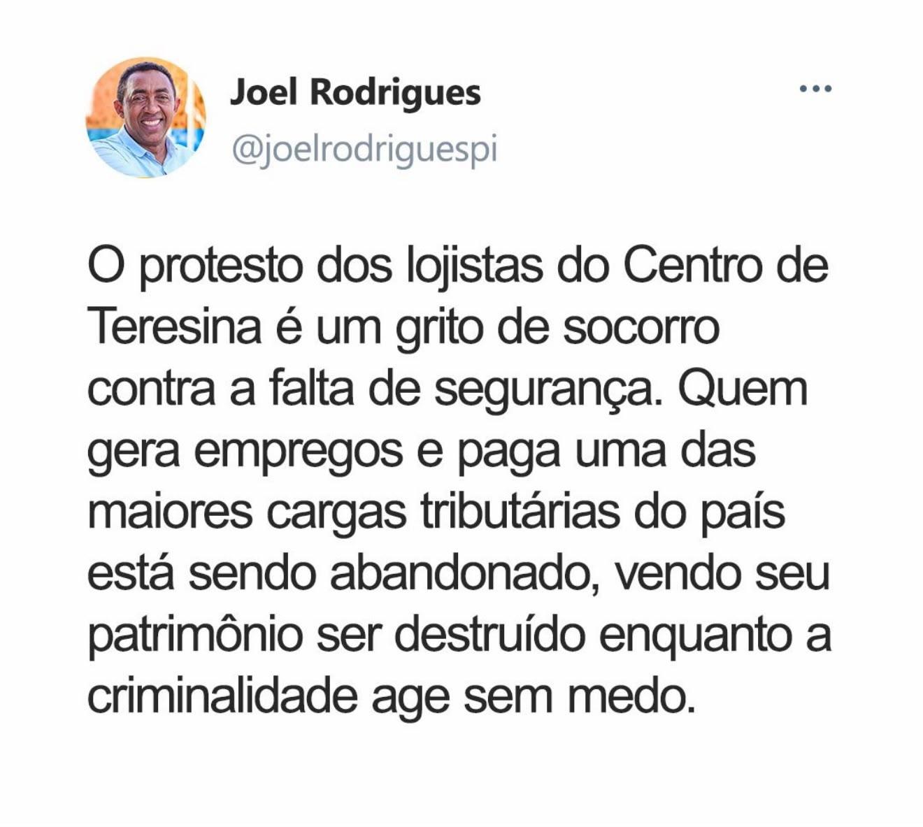 Segurança pública será prioridade do nosso governo”, diz Joel Rodrigues após onda de arrombamentos