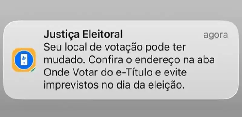 Eleições 2026: e-Título começa hoje (17) a enviar alertas sobre mudanças nos locais de votação