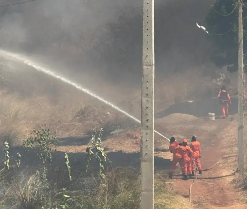 Em apenas cinco horas, bombeiros atendem cinco incêndios em vegetação na cidade de Picos