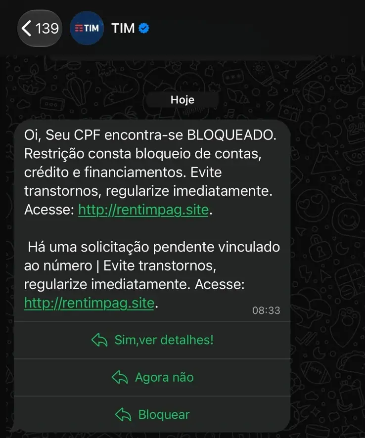 Golpe em app usa nome de operadora e simula bloqueio de CPF de clientes no PI