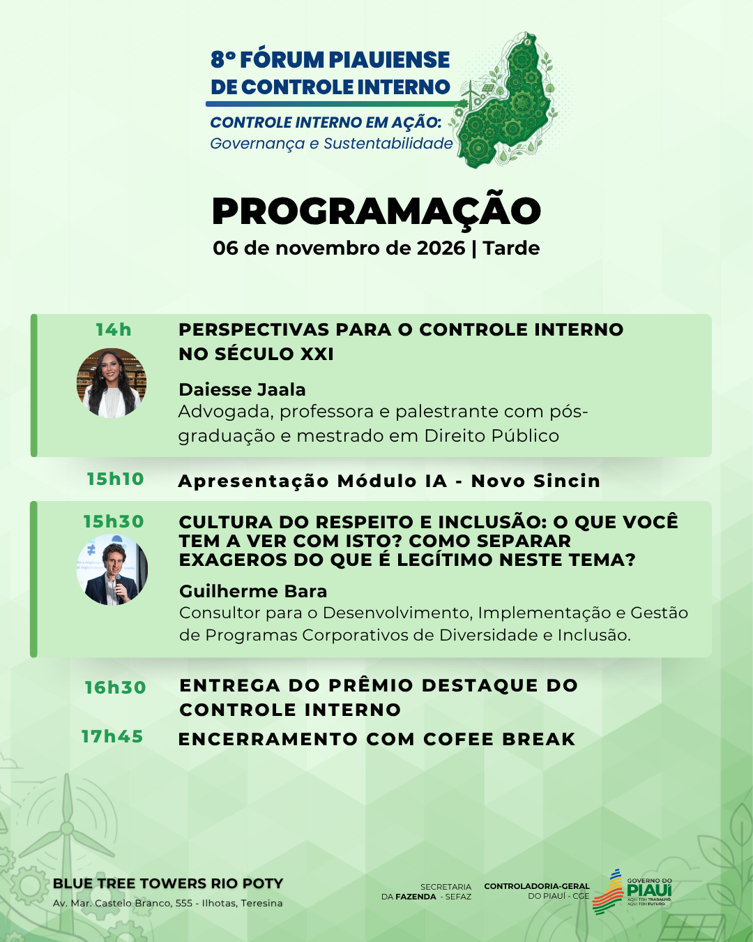 8º Fórum Piauiense de Controle Interno debate governança e inovação na gestão pública; inscrições abertas