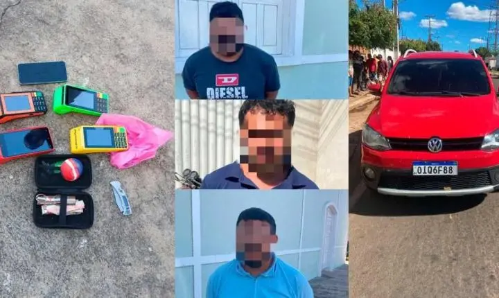 Três suspeitos de aplicar golpes em agência da Caixa são presos no Sul do Piauí