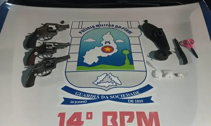 PM apreende três armas de fogo, munições e drogas durante operação em balneário no Piauí